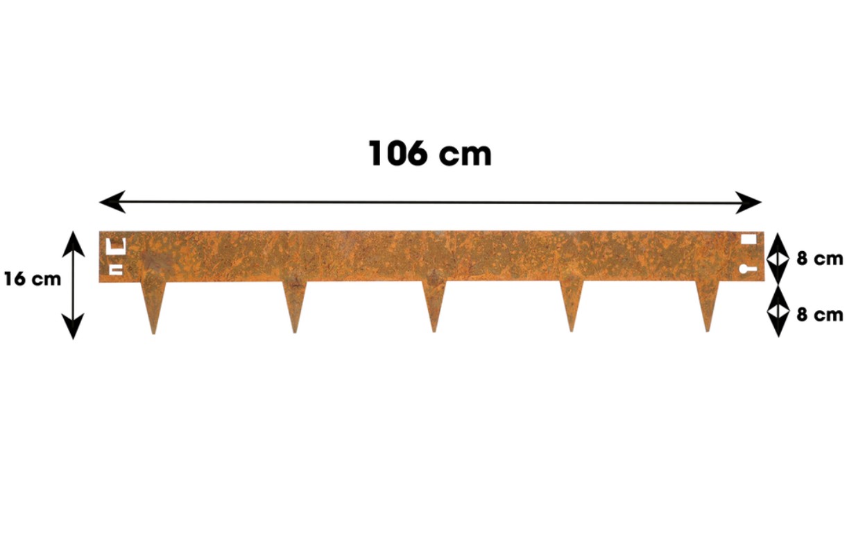 Cortenstaal borderrand 16x106 cm flexibel - Afbeelding 2
