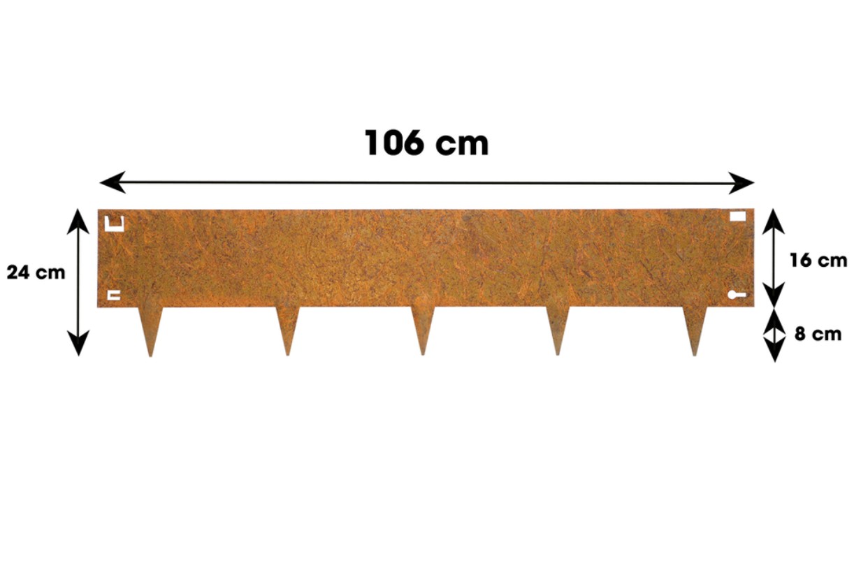 Cortenstaal borderrand 24x106 cm flexibel - Afbeelding 2