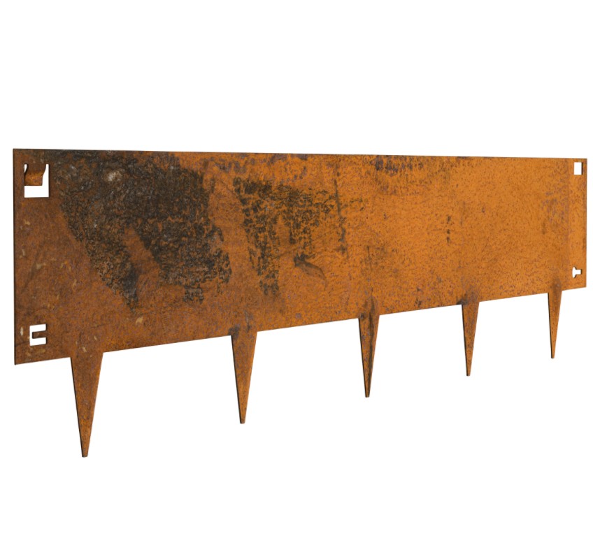 Cortenstaal borderrand 24x106 cm flexibel
