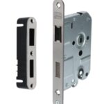 Nemef magneet cilinder PC55 insteekslot 126977 met rvs voorplaat inclusief sluitkom 126971