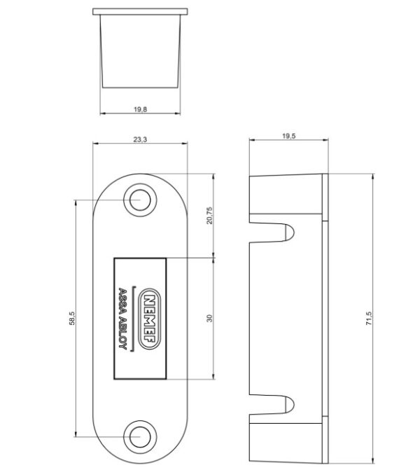 Nemef magneet sluitkom 1255/73 met zwarte sluitplaat - Afbeelding 2