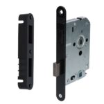 Nemef magneet toilet-badkamer slot 126473 met zwarte voorplaat inclusief sluitkom 126973
