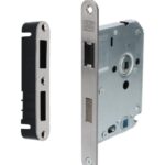 Nemef magneet toilet-badkamer slot 126477 met rvs voorplaat inclusief sluitkom 126971