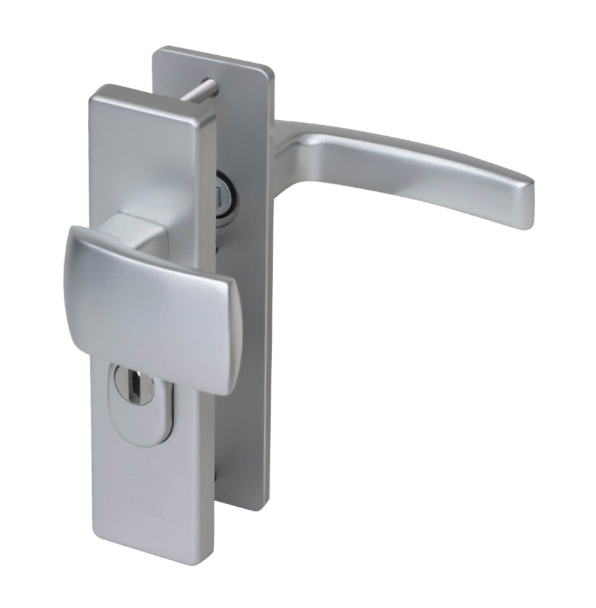 Nemef veiligheidsbeslag PC55 kortschild knopkruk 3405-II met kerntrek beveiliging SKG3 aluminium F1