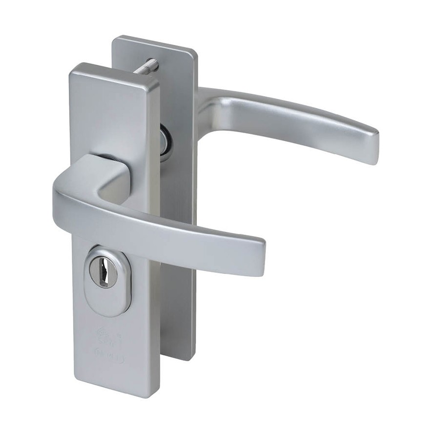 Nemef veiligheidsbeslag PC55 kortschild krukkruk 3407-II met kerntrek beveiliging SKG3 aluminium F1