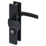 Nemef veiligheidsbeslag PC72 langschild knopkruk 3415-II met kerntrek beveiliging SKG3 aluminium zwart