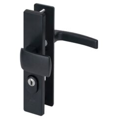 Nemef veiligheidsbeslag PC72 langschild knopkruk 3415-II met kerntrek beveiliging SKG3 aluminium zwart