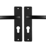 ODShop deurkruk vierkant met kortschild PC55 aluminium zwart