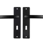 ODShop deurkruk vierkant met kortschild SL56 aluminium zwart