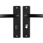 ODShop deurkruk vierkant met kortschild WC638 aluminium zwart