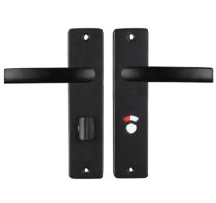ODShop deurkruk vierkant met kortschild WC638 aluminium zwart