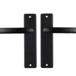 ODShop deurkruk vierkant met kortschild blind aluminium zwart