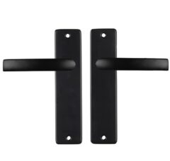 ODShop deurkruk vierkant met kortschild blind aluminium zwart