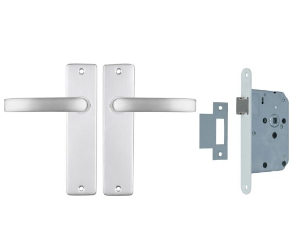 ODShop deurkruk vierkant met kortschild blind en slot aluminium F1