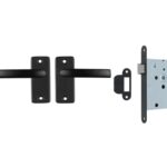 ODShop deurkruk vierkant met patentrozet en slot aluminium zwart