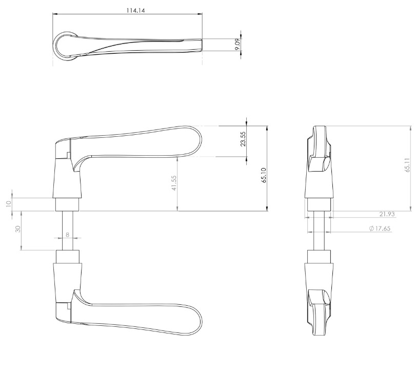 ODShop deurklink vlinder aluminium zwart - Afbeelding 2