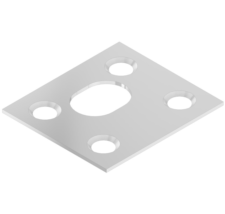 Olda sluitplaat type LP10 tbv schoot Ø1012 mm voor houten deuren staal verzinkt