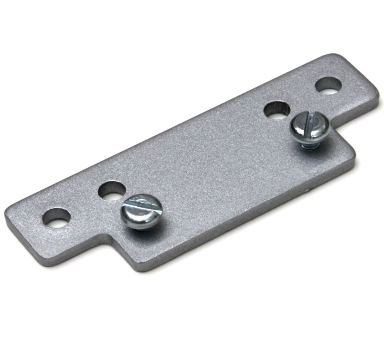 Opdekplaat t.b.v. deuropvanger bij smalle kozijnen zilvergrijs