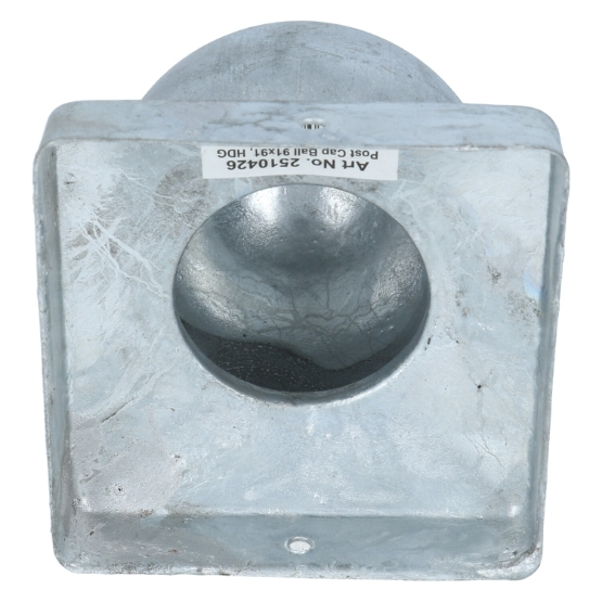 Paalkapje met bol 90x90 mm verzinkt - Afbeelding 2