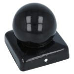 Paalkapje met bol 90x90 mm zwart