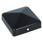 Paalkapje met punt 70x70 mm zwart