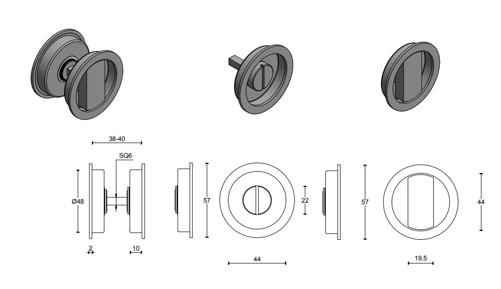 Set inbouwkommen inclusief toiletsluiting TIMELESS LB57S mat zwart - Afbeelding 2