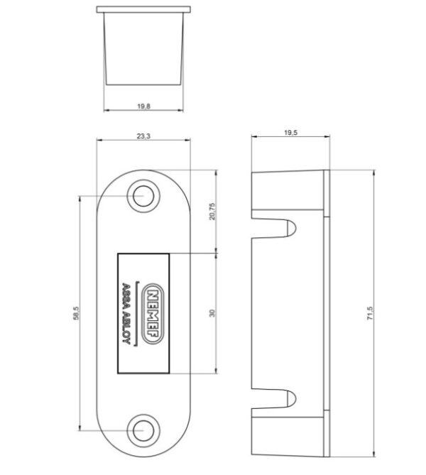 Nemef magneet loopslot 1255/73 met zwarte voorplaat inclusief sluitkom 1255/73 - Afbeelding 3