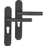 Differnz deurklink Amsterdam op ovaal schild PC55 gunmetal