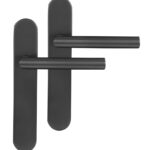 Differnz deurklink Amsterdam op ovaal schild blind gunmetal
