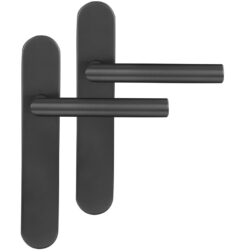 Differnz deurklink Amsterdam op ovaal schild blind gunmetal