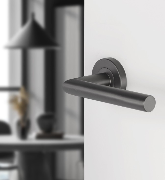 Differnz deurklink Amsterdam op rond rozet gunmetal - Afbeelding 4