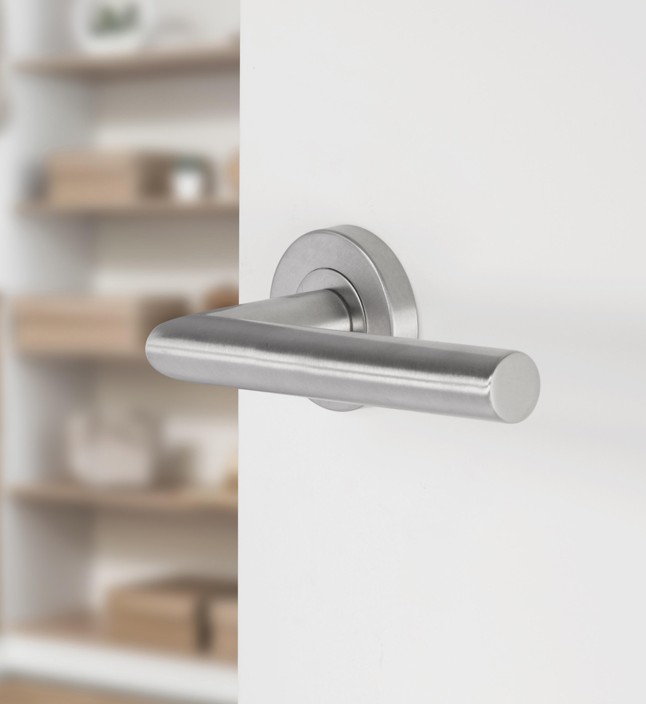 Differnz deurklink Amsterdam op rond rozet mat chroom - Afbeelding 4