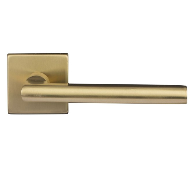 Differnz deurklink Den Haag op vierkant rozet goud