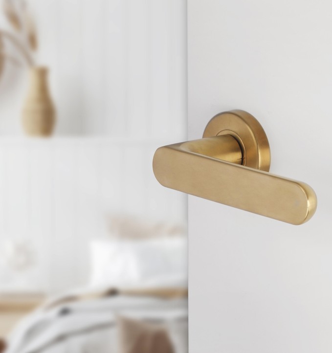 Differnz deurklink Eindhoven op rond rozet goud - Afbeelding 4