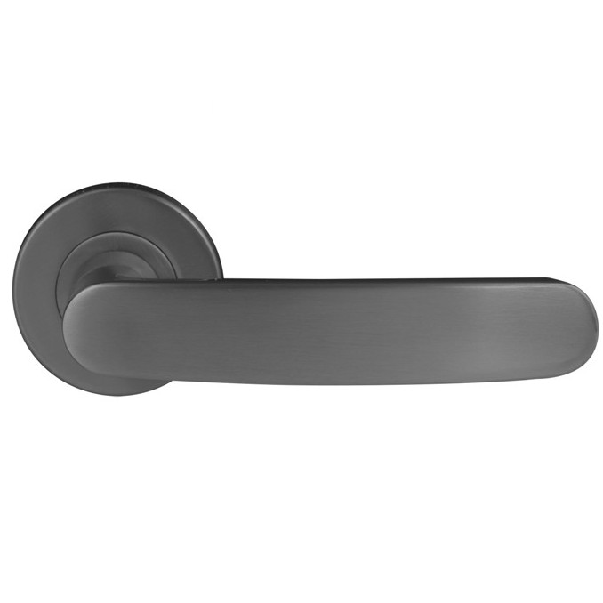 Differnz deurklink Eindhoven op rond rozet gunmetal