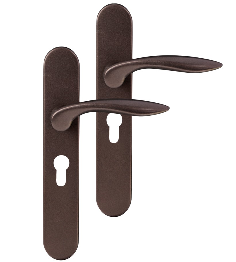 Differnz deurklink Groningen op ovaal schild PC55 donker brons