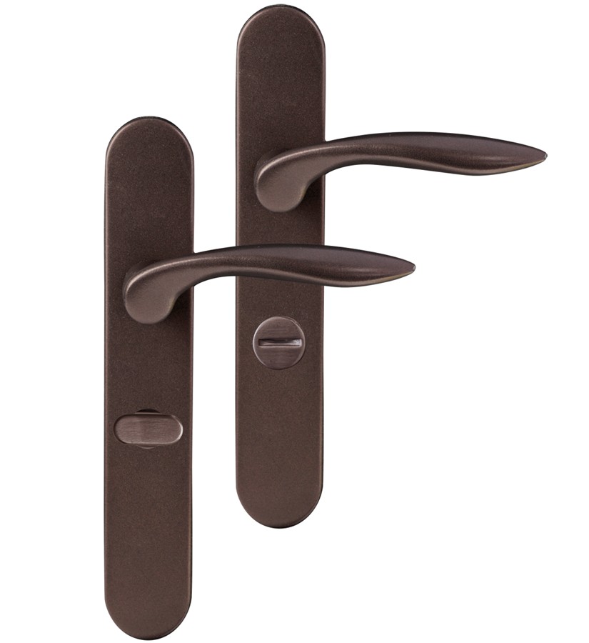 Differnz deurklink Groningen op ovaal schild WC638 donker brons