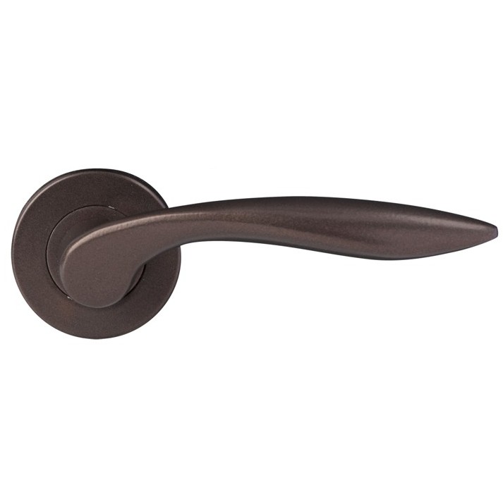 Differnz deurklink Groningen op rond rozet donker brons