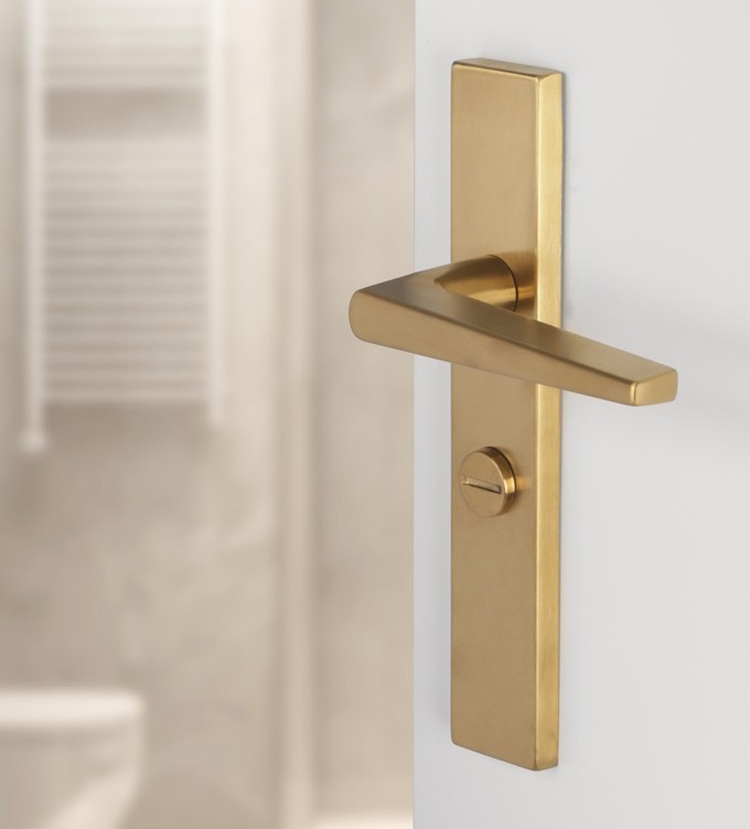 Differnz deurklink Rotterdam op rechthoekig schild WC63/8 goud - Afbeelding 5