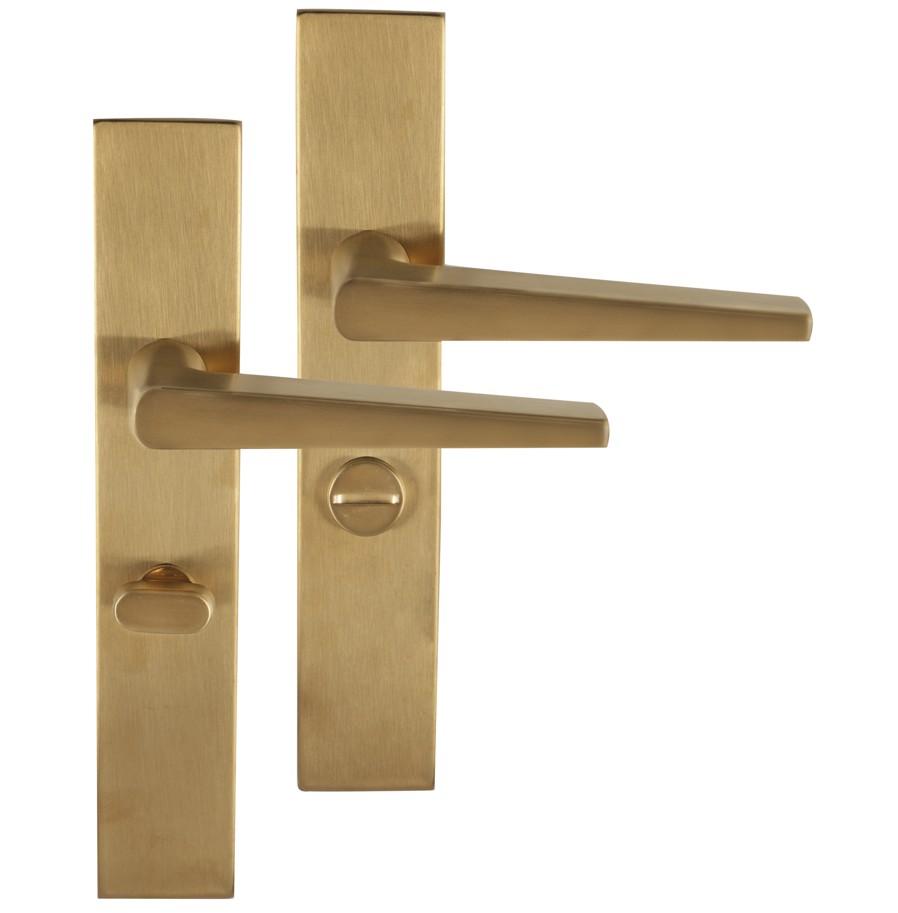 Differnz deurklink Rotterdam op rechthoekig schild WC638 goud