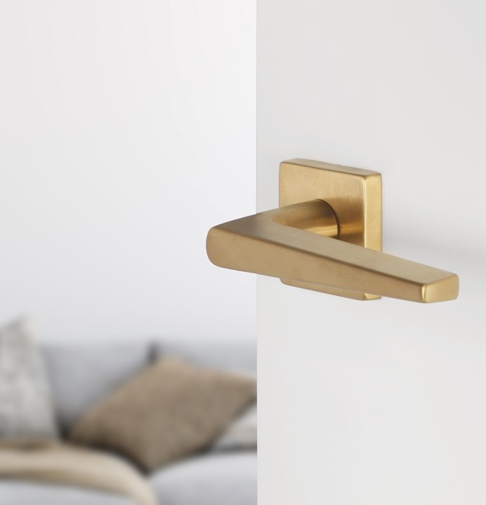 Differnz deurklink Rotterdam op vierkant rozet goud - Afbeelding 4