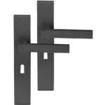 Differnz deurklink Tilburg op rechthoekig schild SL56 gunmetal