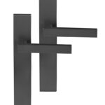 Differnz deurklink Tilburg op rechthoekig schild blind gunmetal