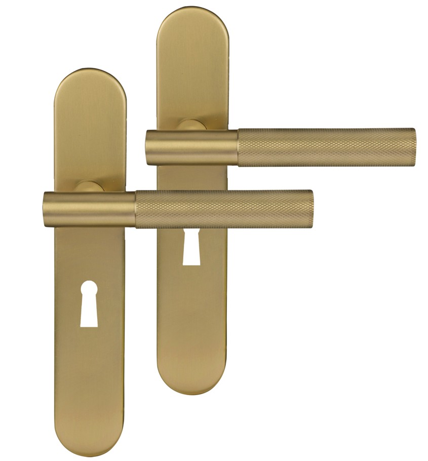 Differnz deurklink Utrecht op ovaal schild SL56 goud