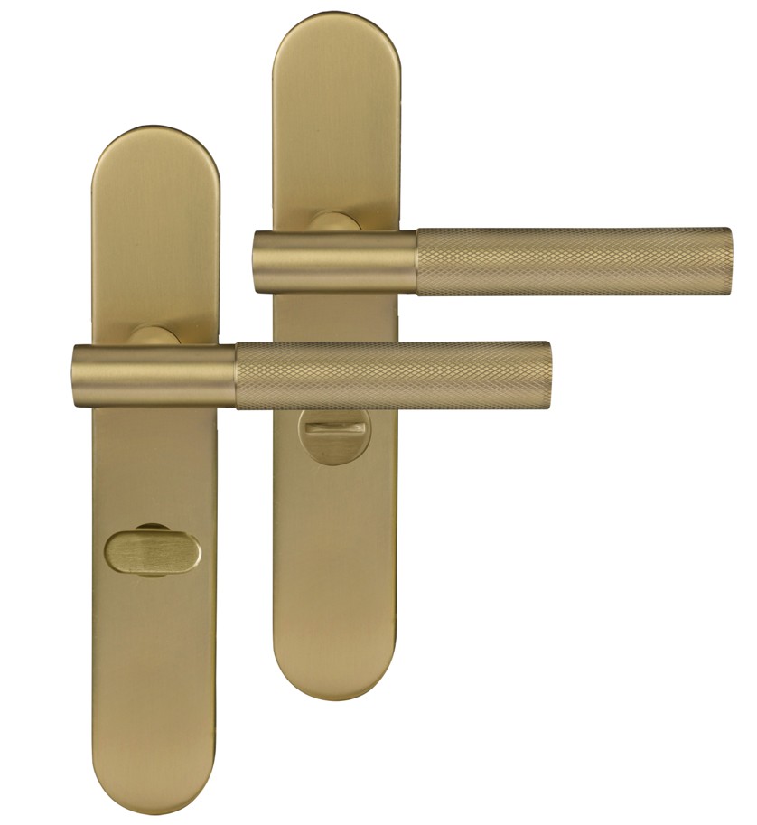 Differnz deurklink Utrecht op ovaal schild WC638 goud