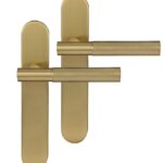 Differnz deurklink Utrecht op ovaal schild blind goud