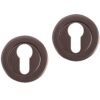 Differnz set van 2 cilinderplaatjes rond donker brons