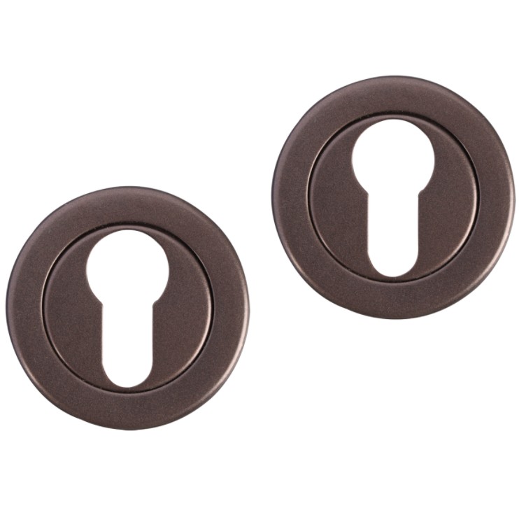 Differnz set van 2 cilinderplaatjes rond donker brons