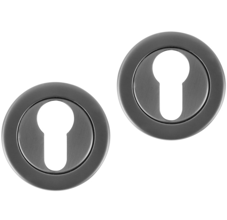 Differnz set van 2 cilinderplaatjes rond gunmetal