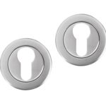 Differnz set van 2 cilinderplaatjes rond mat chroom